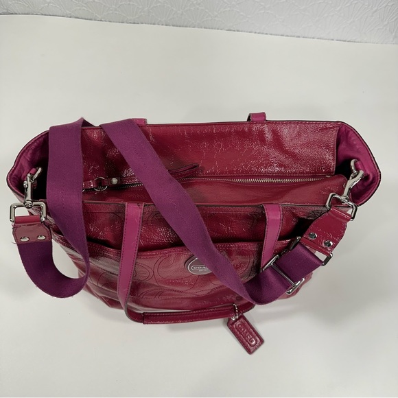 Coach Leather Stitched Oversized Pink Diaper Bag Work Weekend Travel Tote - Picture 4 of 16